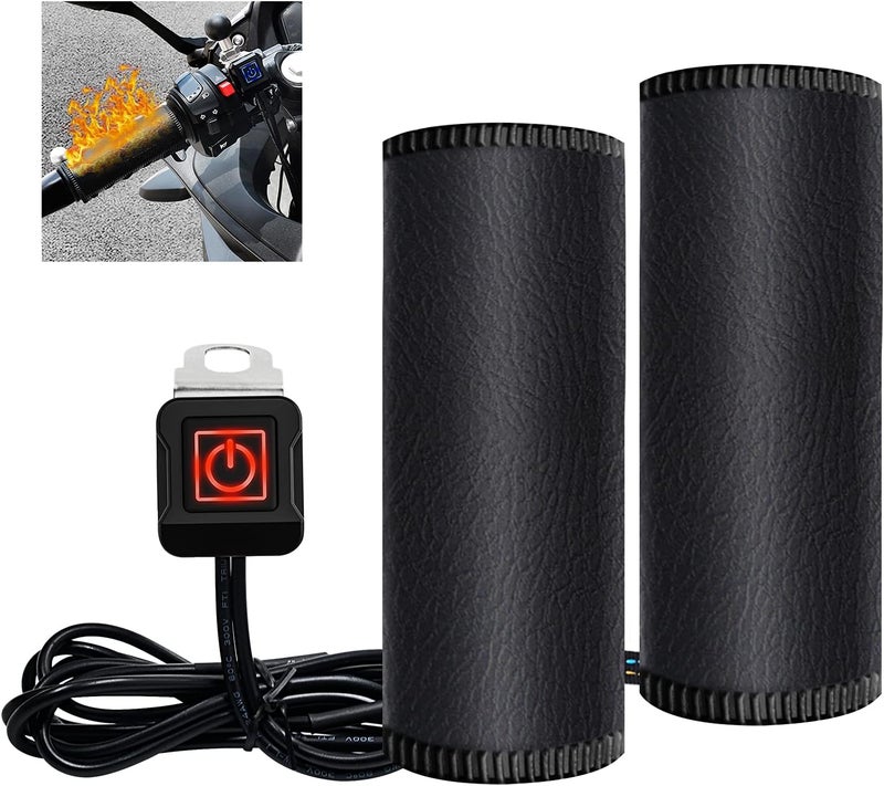 OXWIND Heated Motorcycle Grips Covers, IP67 Waterproof Winter Motorcycle Gear, Heated Grips for 12V ATV Motorcycle Hand Grip with Temperature Adjustable & Fast Heating - Image 1